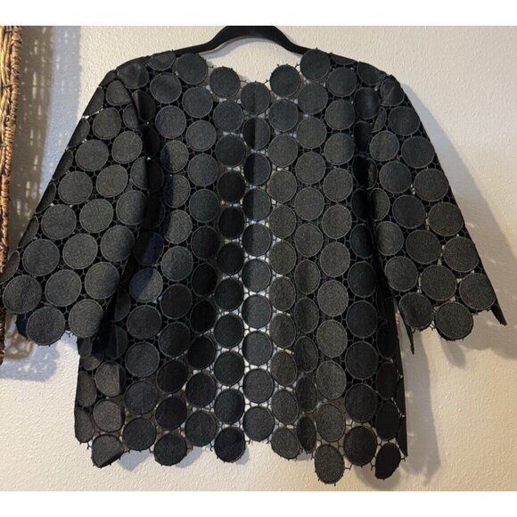 Anthropologie Iren Klairie Black Lace Jacket Top 36 US 4 Cut Out Circles NWT - Picture 10 of 13